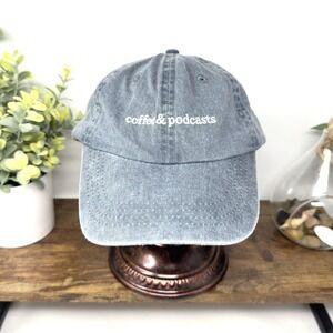 Port & Company Brushed Twill Low Profile Cap Coffee & Podcasts